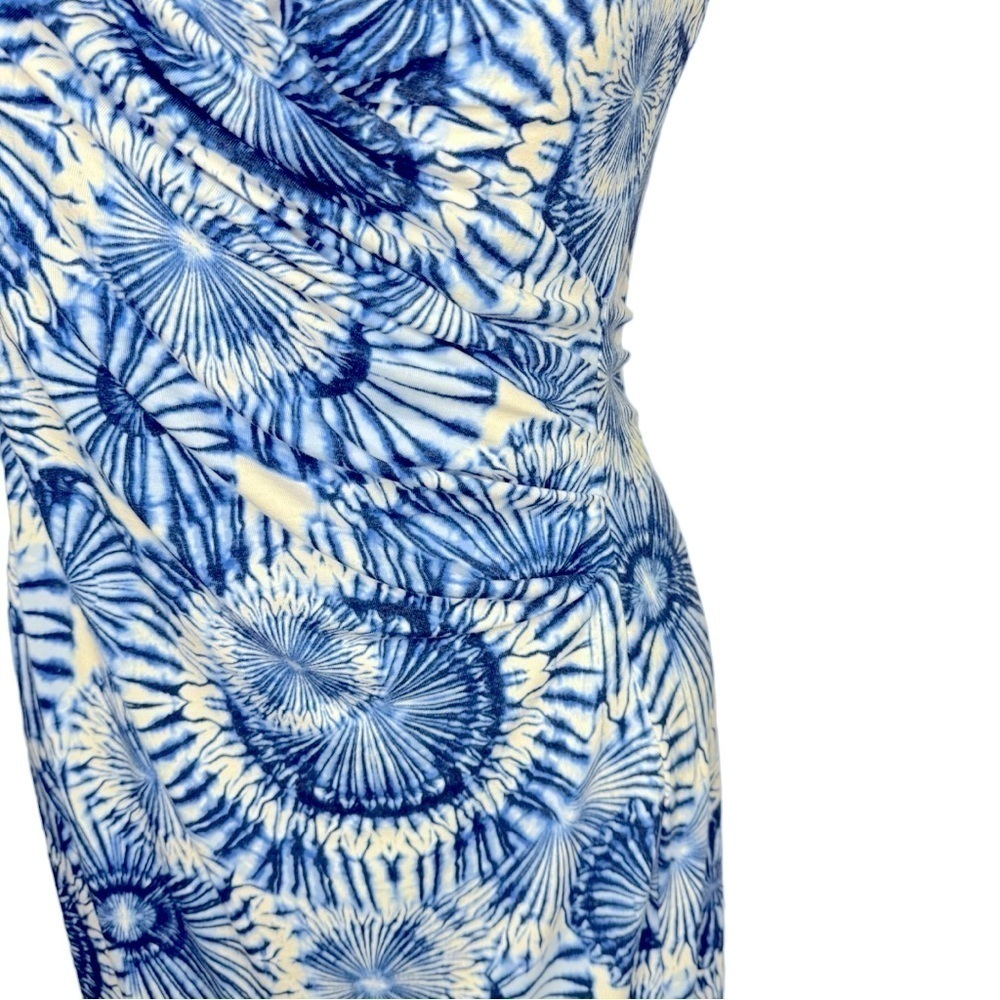 Tommy Hilfiger Blue Sunflower sleeveless Midi Wrap Dress Size Small P - Picture 3 of 6